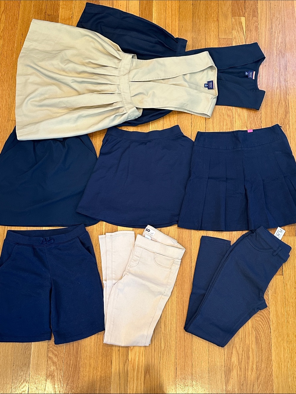 Girl’s Navy and Khaki School Bundle, size 10/12 (8 pieces)